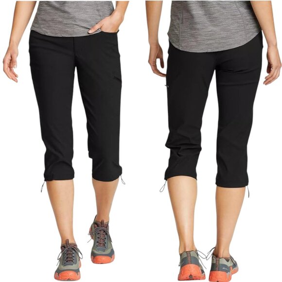 Eddie Bauer Rainier Cinchable Length Capris - Black - 10 - Picture 1 of 10